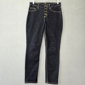 Lee Riders Blue Jeans Skinny Ankle Stretch Dark Wash Y2k Button Fly Women Size 6